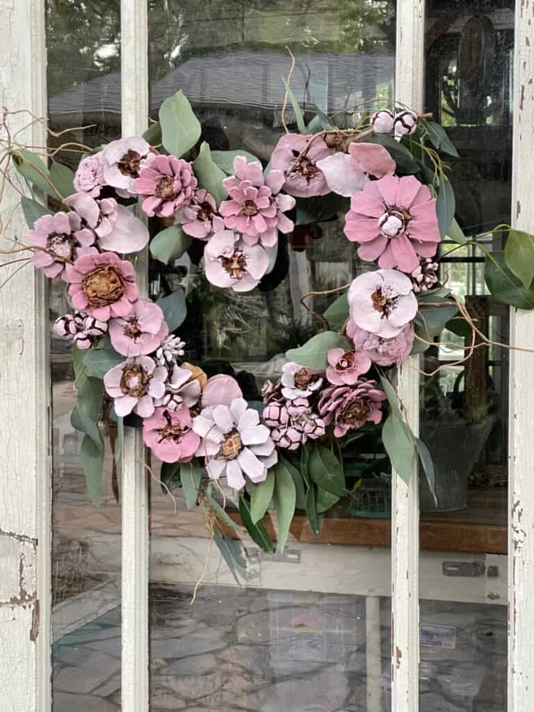 Sola Wood Flower Heart Wreath