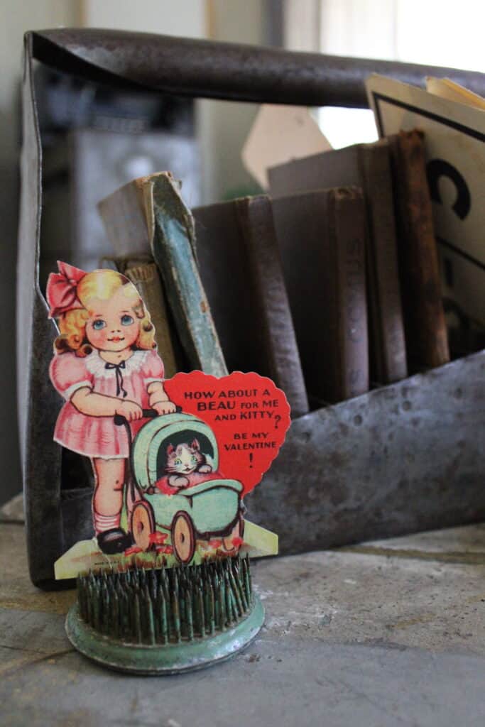 Vintage Valentine in Home Office