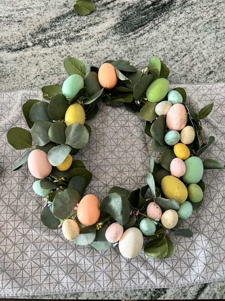 Adding Plastic Eggs to Wire Wreath Form