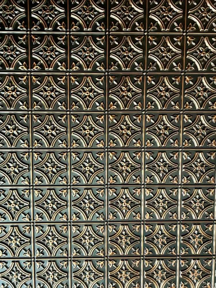 Close Up of Antique Copper Ceiling Tiles