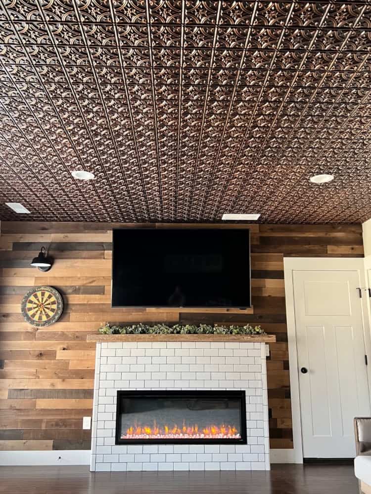 Completed DIY Ceiling Tiles Project