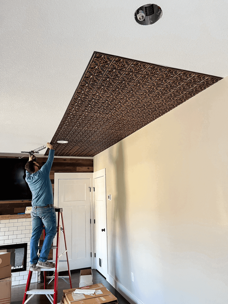 Decorative Ceiling Tiles Downstairs