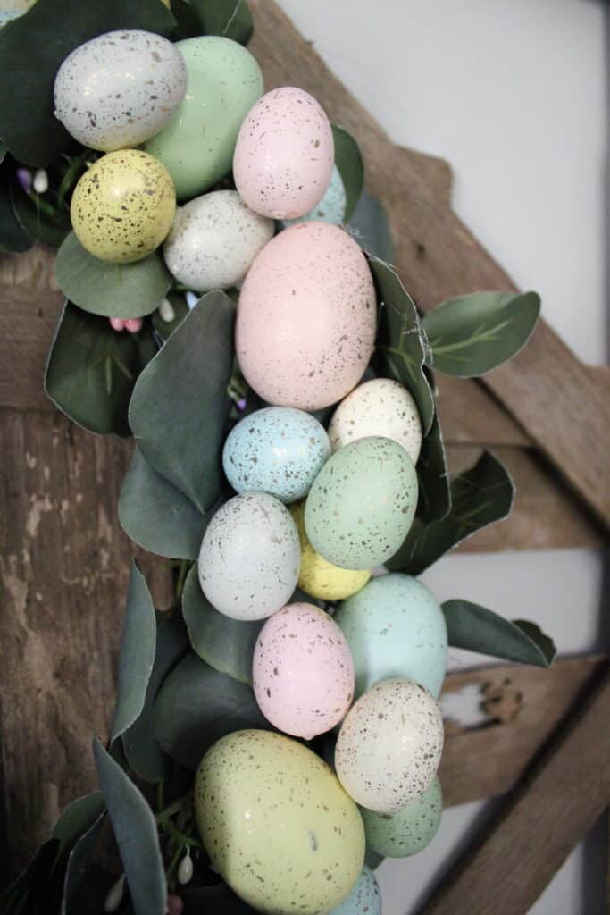 Plastic Easter Eggs on Wreath