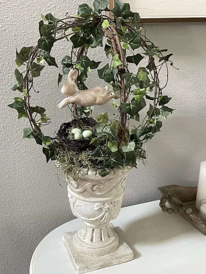 An Organized Season DIY Topiary Frame from a Greapevine Wreath