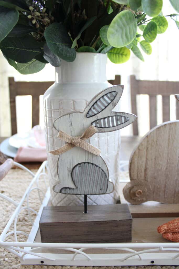 Close Up of Wooden Bunny