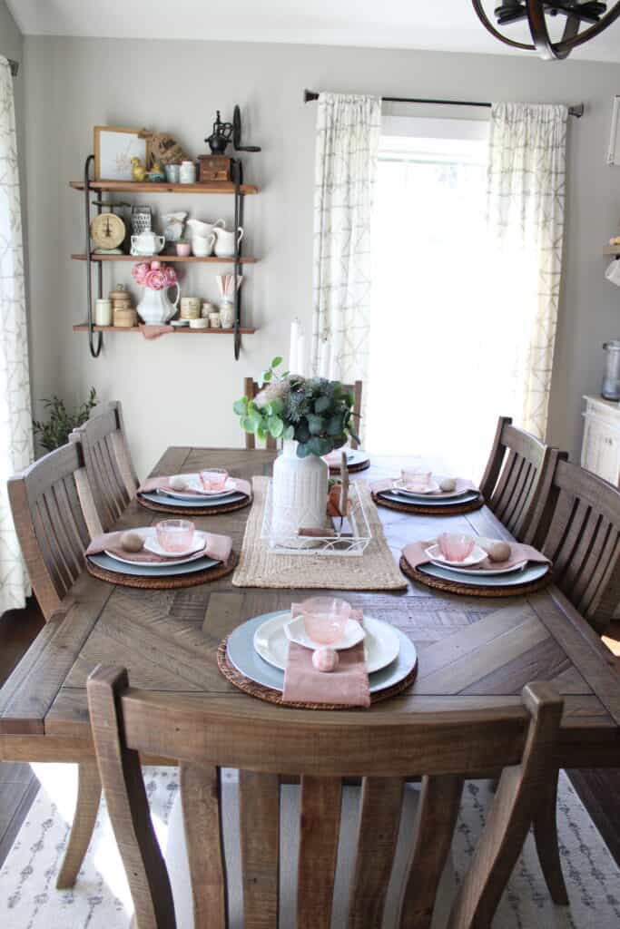 Full View of Whimsical Easter Tablescape