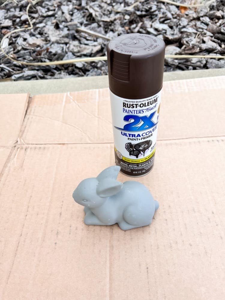 Spray Paint Used for Faux Chocolate Bunny