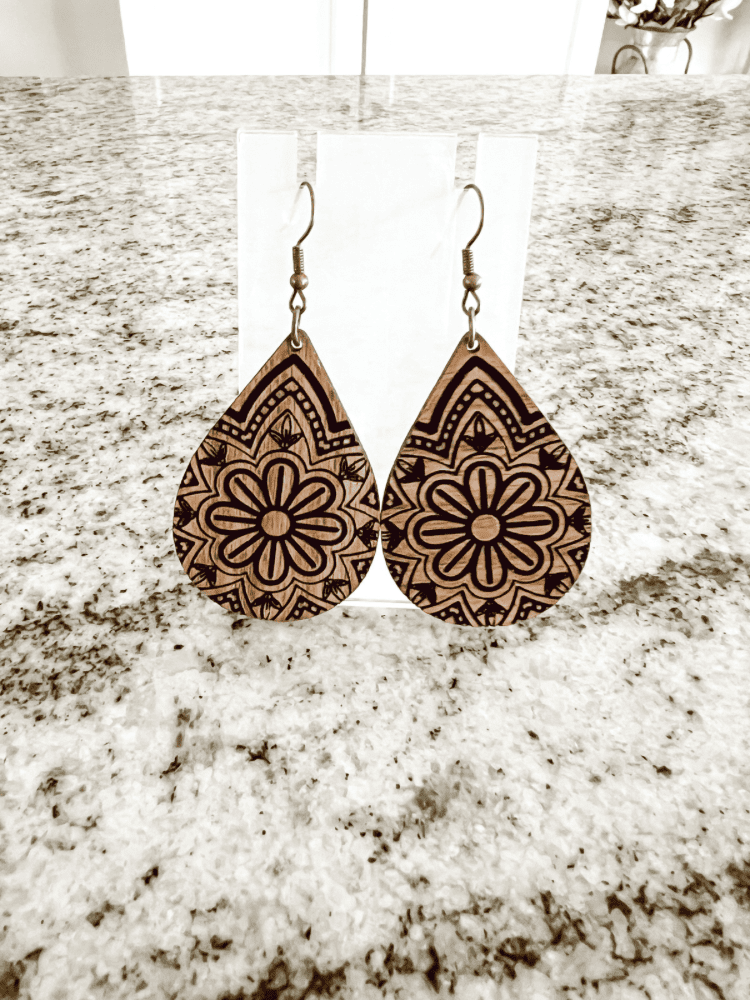 Finished Earrings Made By Glowforge Aura