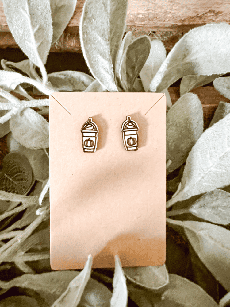 Pumpkin Frappuchino Stud Earrings