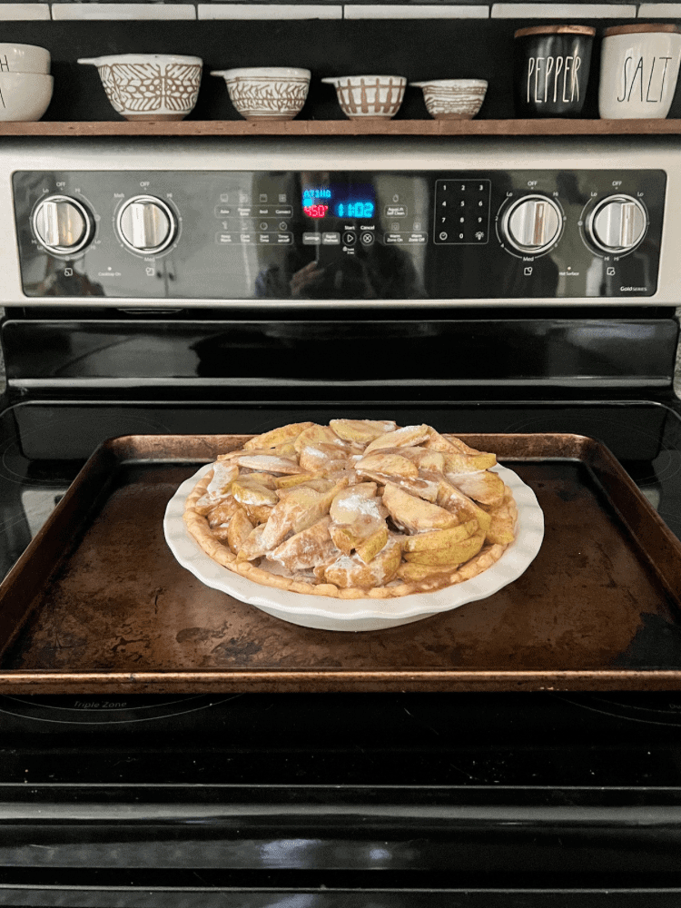 Putting Pie in Oven