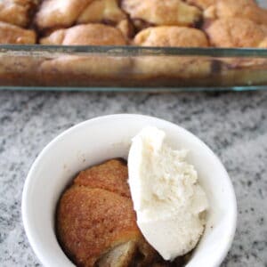 Finished Apple Dumpling With Vanilla Ice Cream