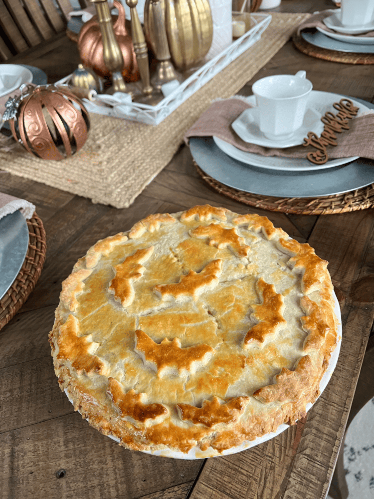 Finished Spooky Crust on Pot Pie