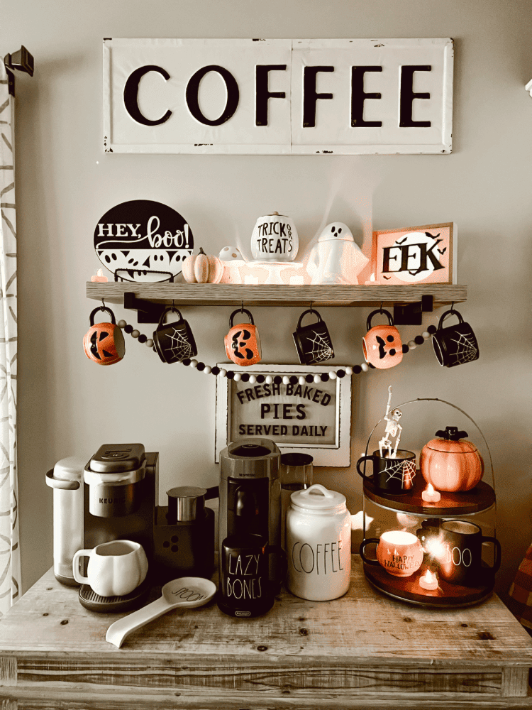 Light Up Halloween Coffee Bar
