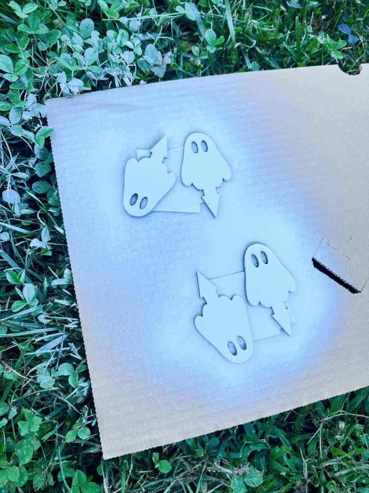 Spray Painting Ghost Plant Markers