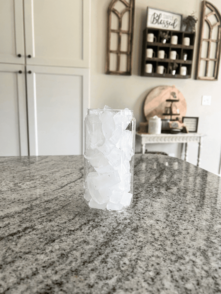 Tall Glass Full of Ice Cubes