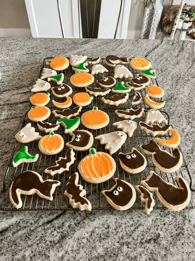 Halloween Cookies Drying