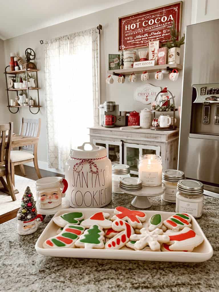 Christmas Cookie and Candle Display