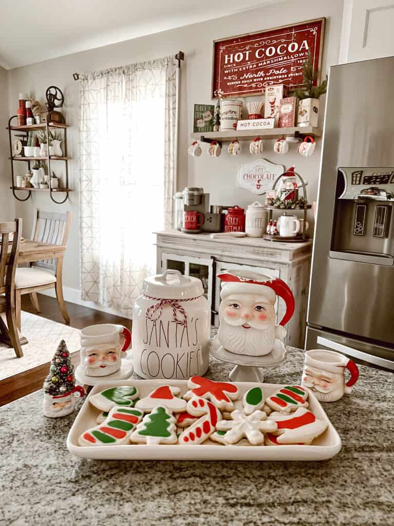 Vintage Santa And Iced Christmas Sugar Cookies