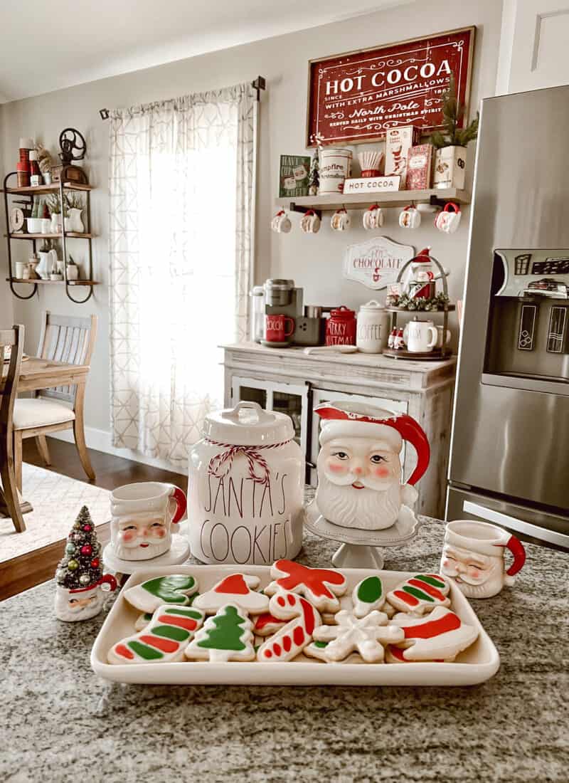 Vintage Santa And Iced Christmas Sugar Cookies
