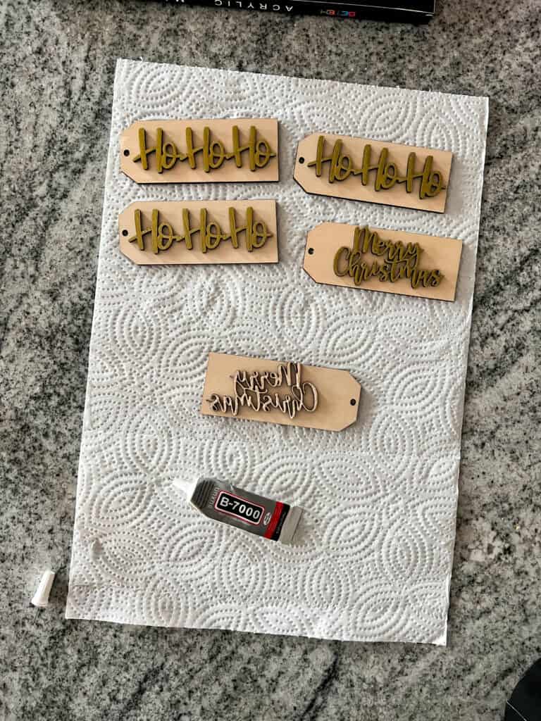 Adding Glue to Gift Tags