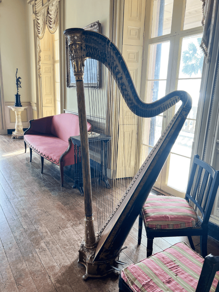 Harp in Music Room