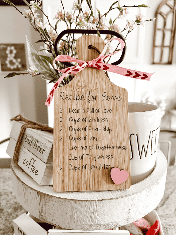 DIY Valentine's Day Wooden Recipe Board