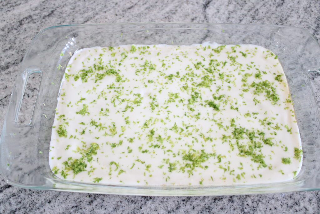 Frosted Key Lime Bars in Pan