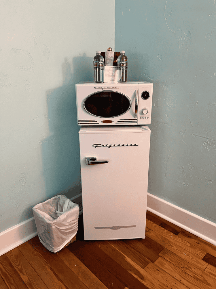 Antique Fridge and Microwave