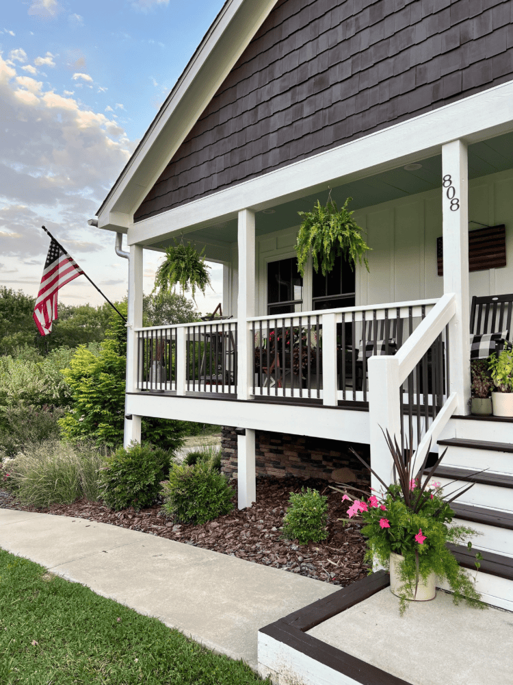 American Flag on Porch