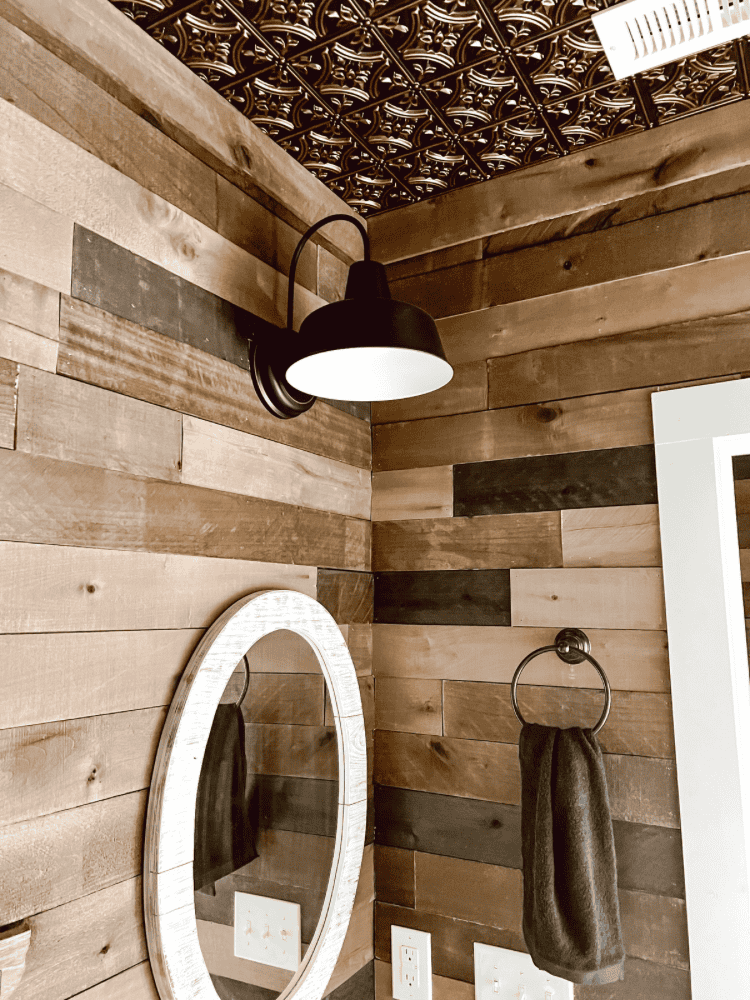 Barnwood Bathroom Light Idea