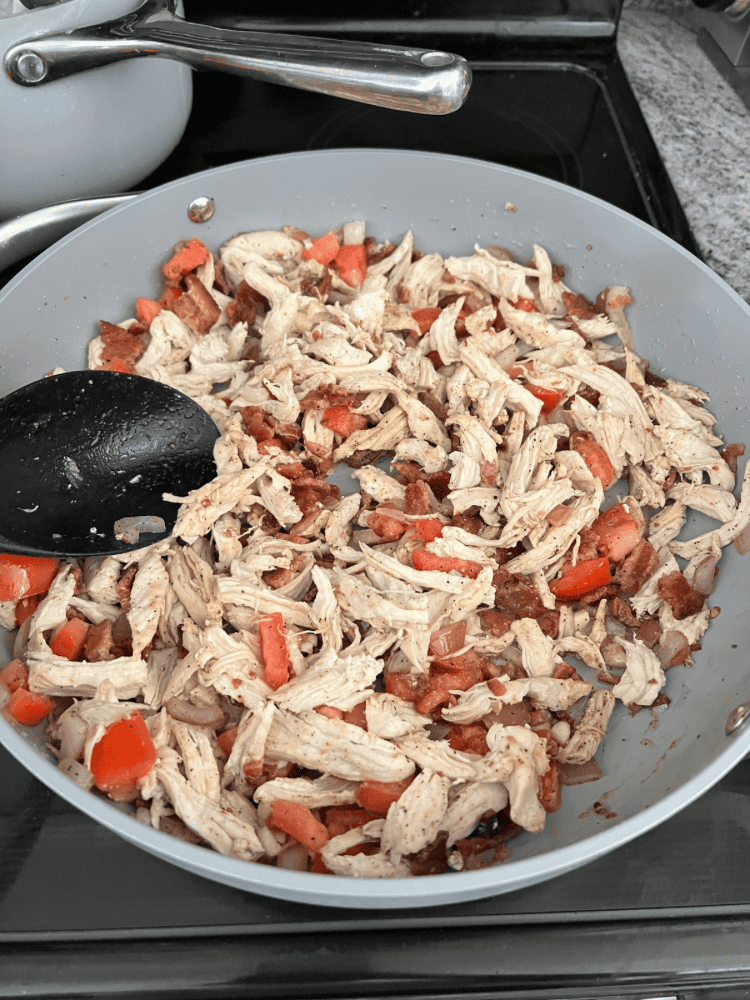 Cooking Chicken for Bowtie Festival Pasta