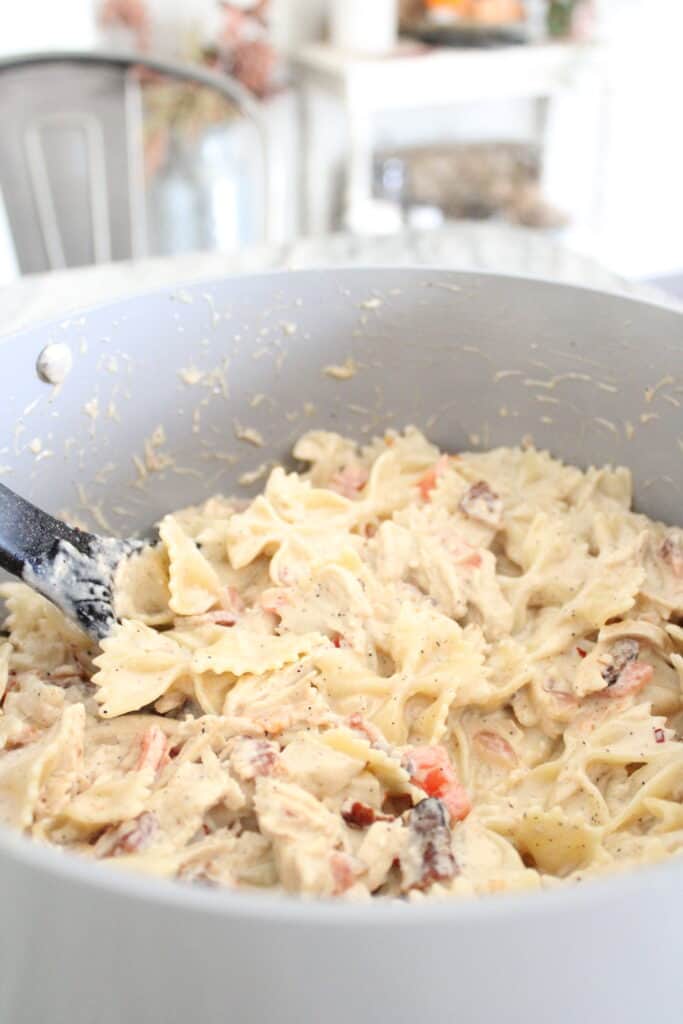 Serving Bowtie Festival Pasta