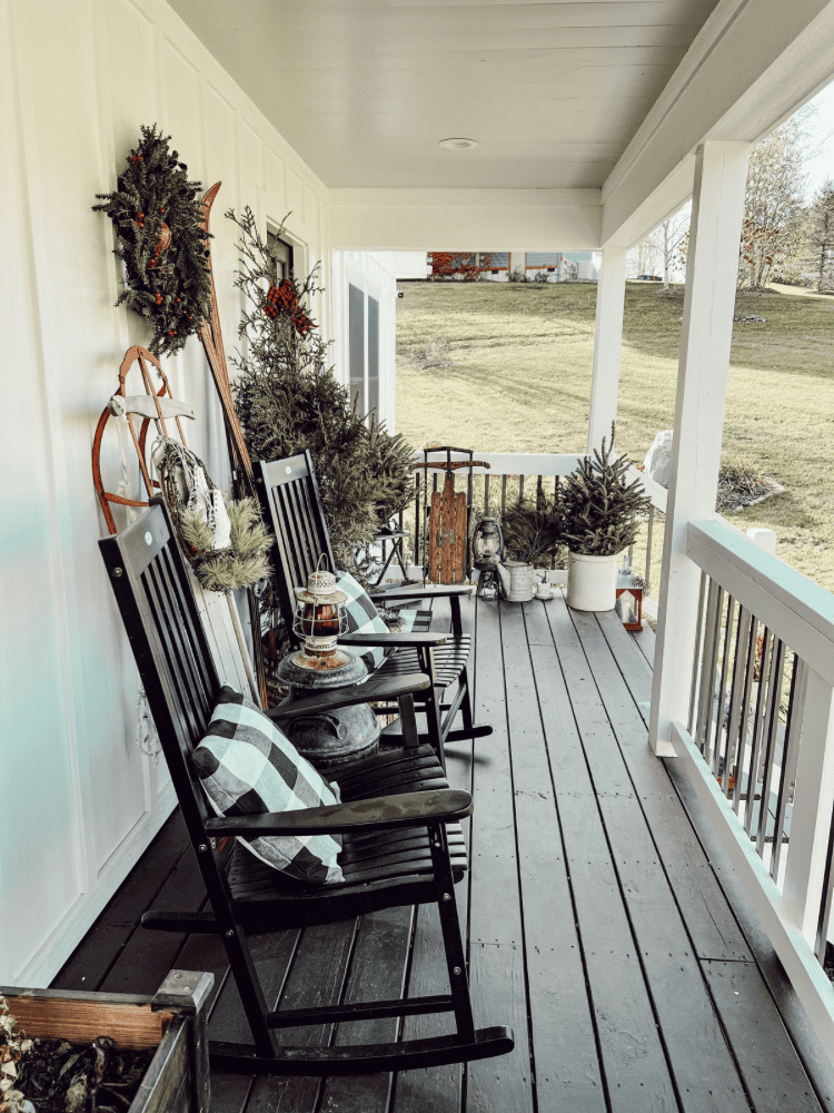 Christmas Rustic Front Porch