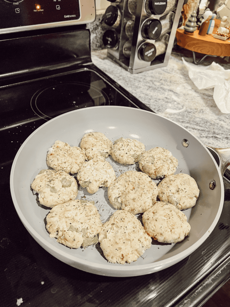 Making Cornbread Dressing Patties