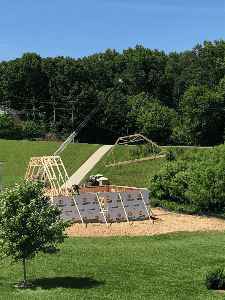 Detached Backyard Garage Being Built