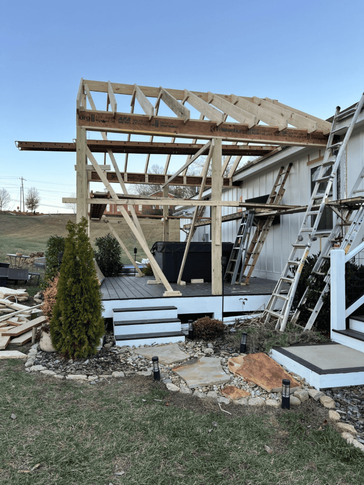 Framing Roof on Hot Tub Porch