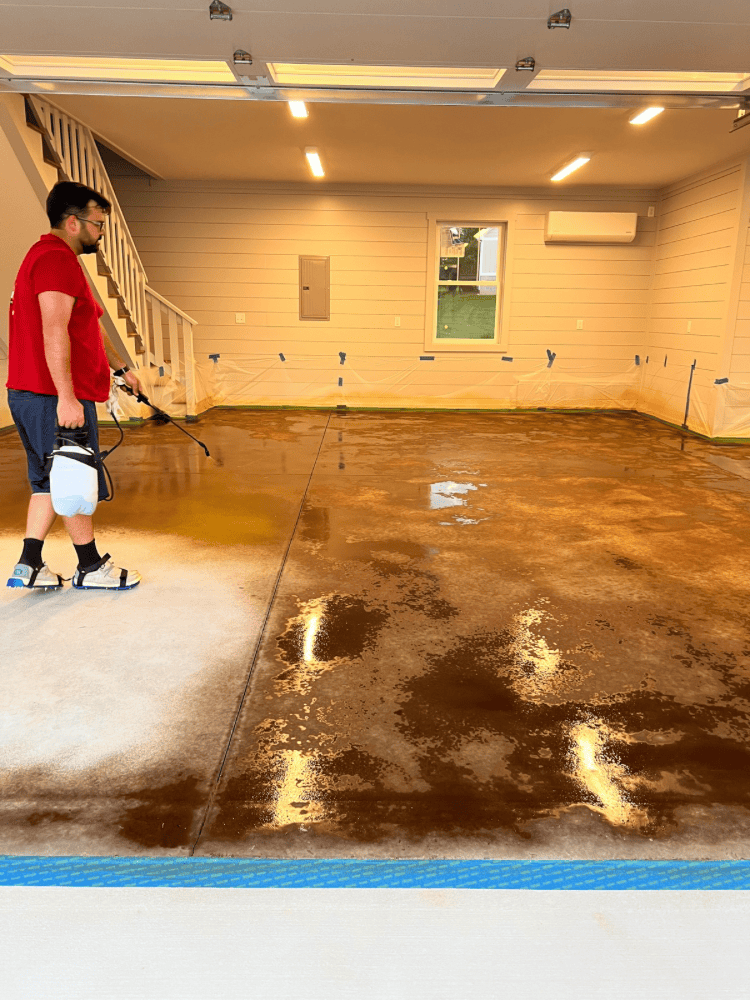 Hubby Painting Garage Floors