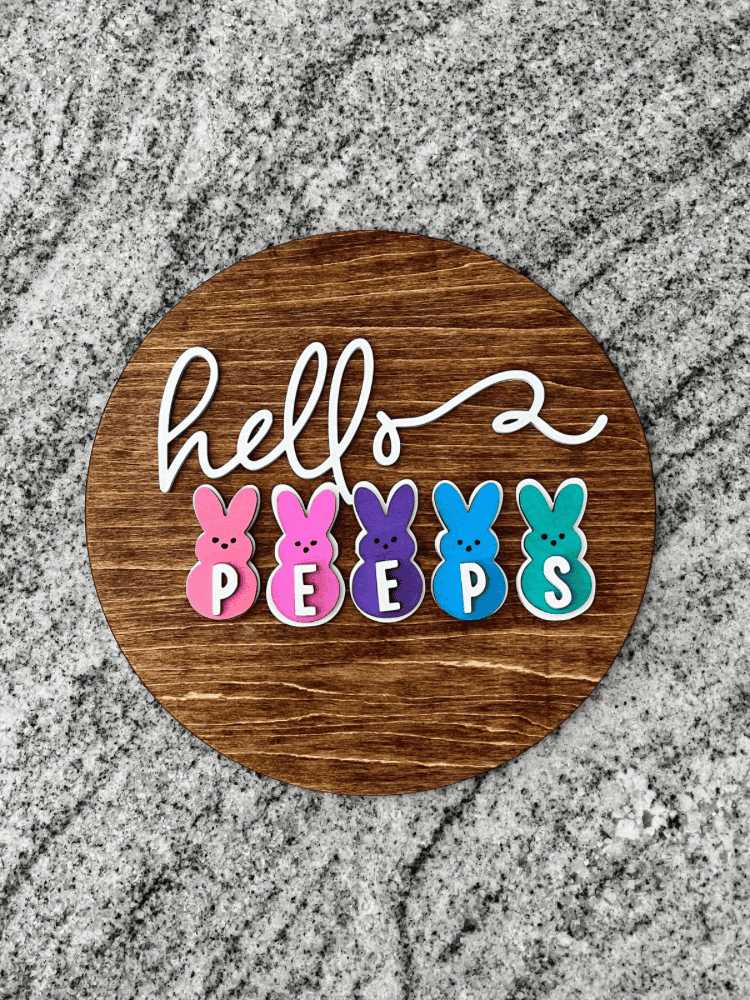 Hello Peeps Easter Sign