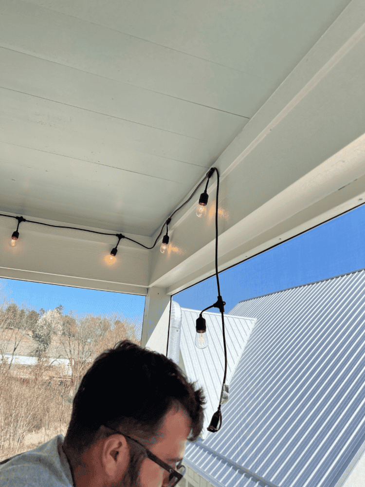 Adding String Lights to Porch