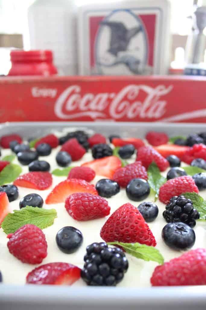 Finished Patriotic Berry Sheet Cake