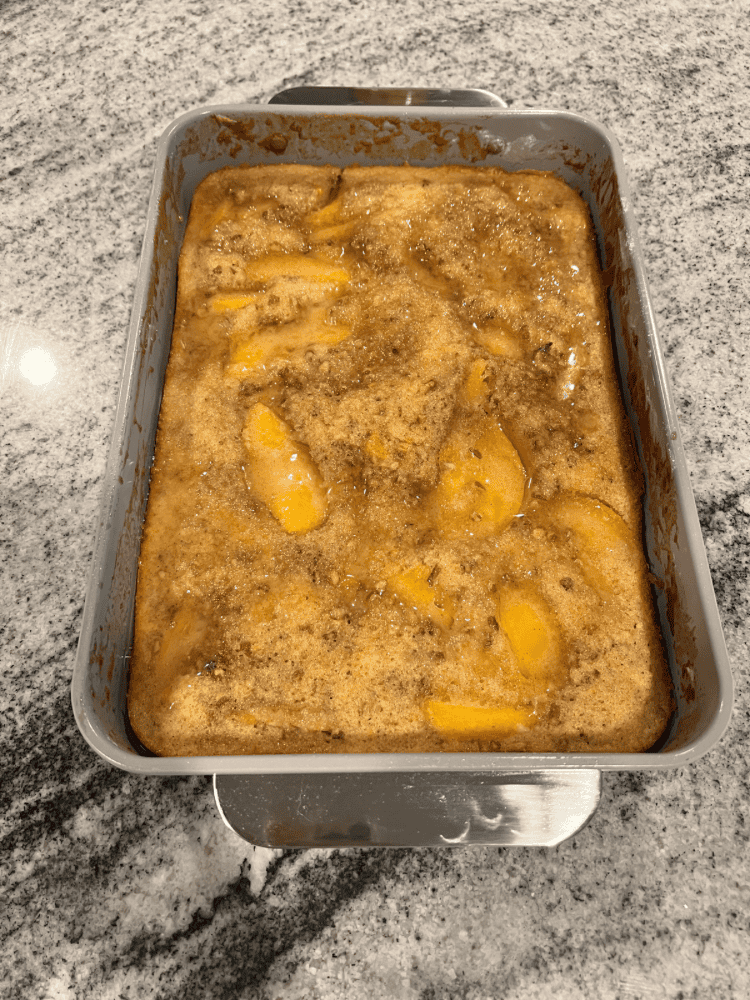 After Baking Peach Dump Cake
