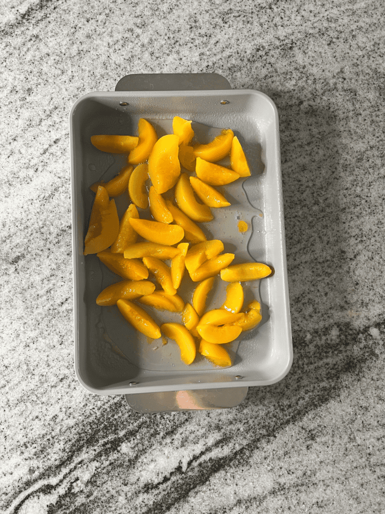 Peach Slices In Cake Pan