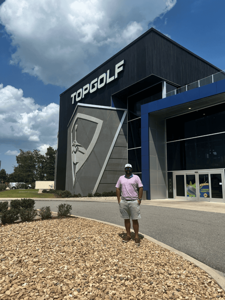 Hubby at TopGolf