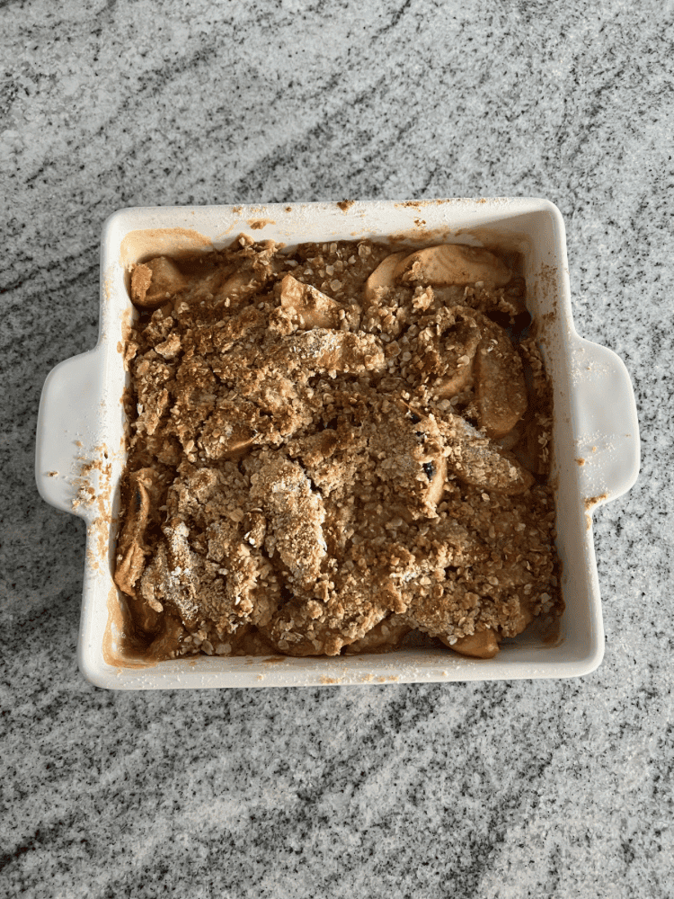 After Baking Apple Crisp