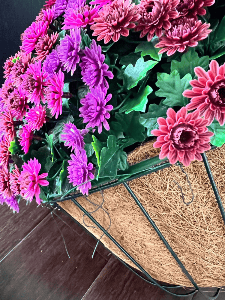 Attaching Floral Wire To Hanging Basket