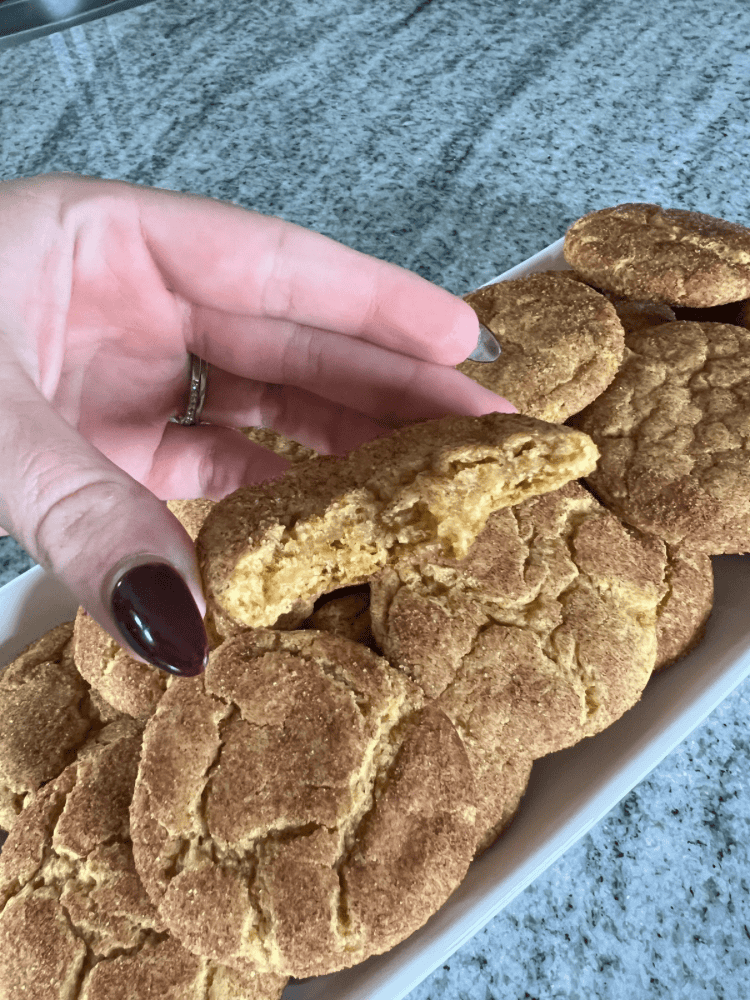 Chewy Pumpkin Snickerdoodle Cookies