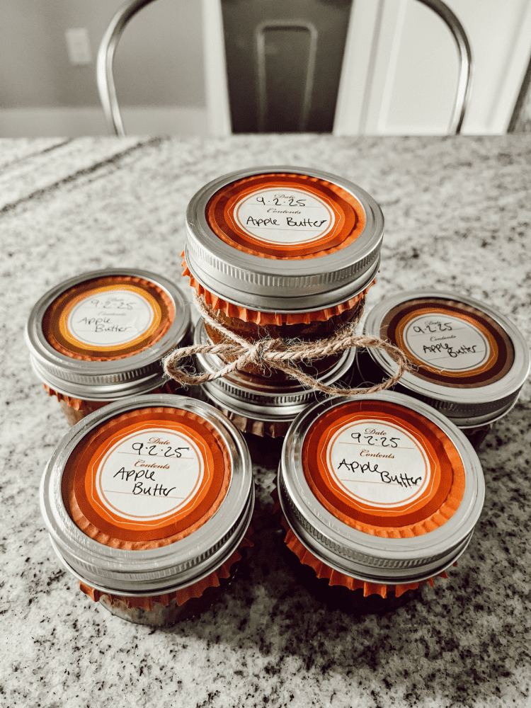Finished and Labeled Apple Butter