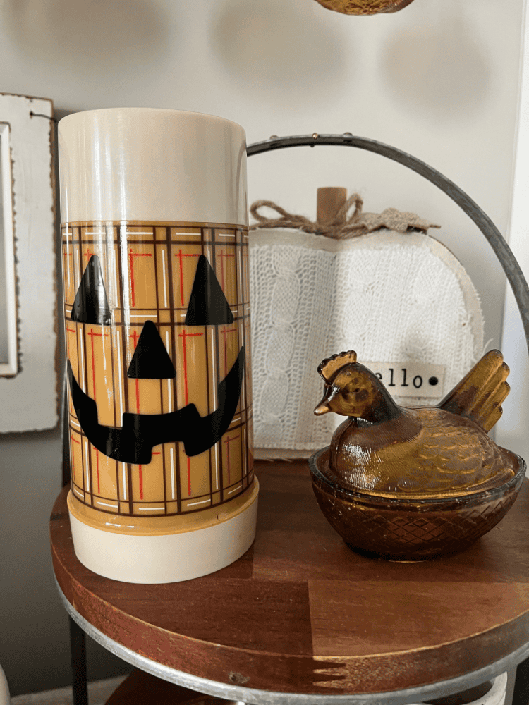 DIY Vintage Thermos Jack O' Lantern
