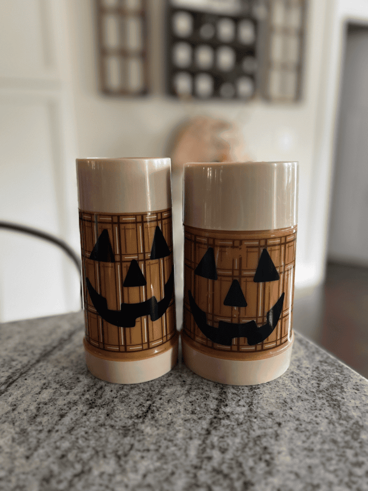 DIY Vintage Thermos Jack O' Lanterns