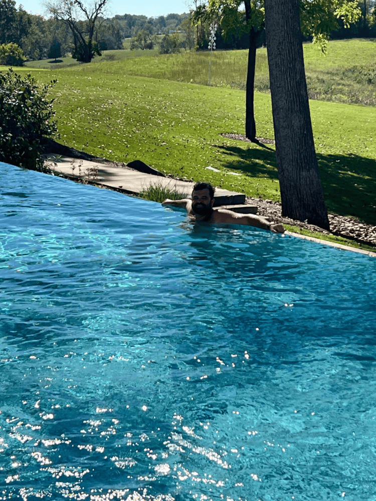 Hubby By the Pool